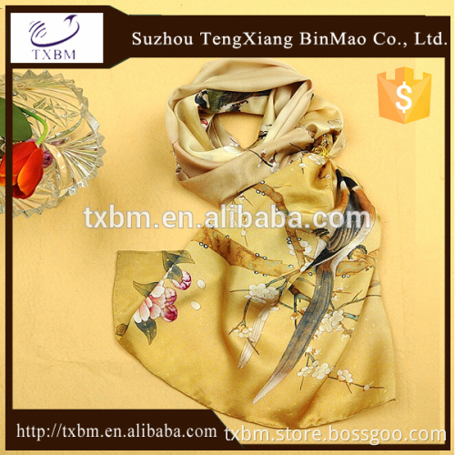 Pure 100% China silk scarf digital printed long silk scarves